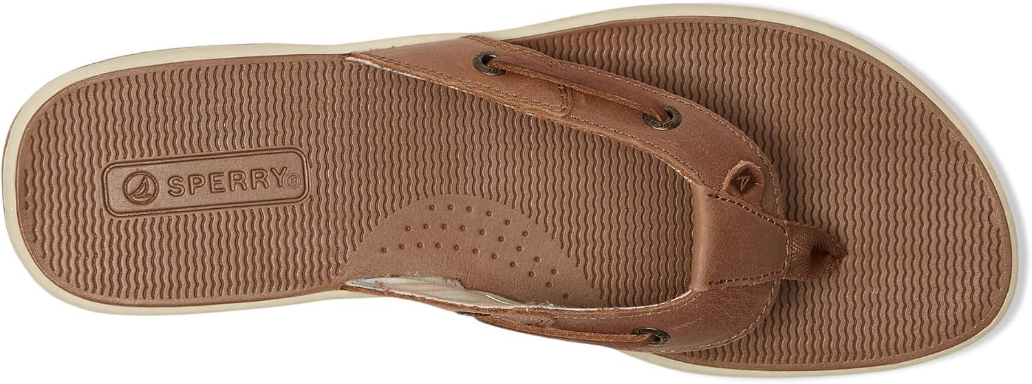image:imageSperry Womens Seafish Leather Flip Flop SandalDark Beige