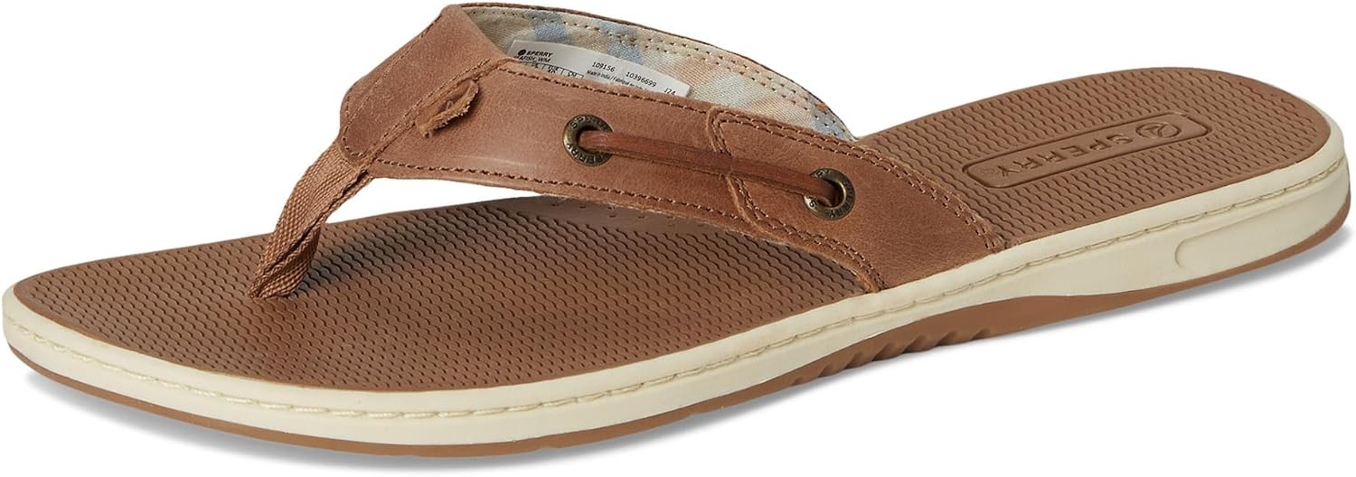 image:imageSperry Womens Seafish Leather Flip Flop SandalDark Beige