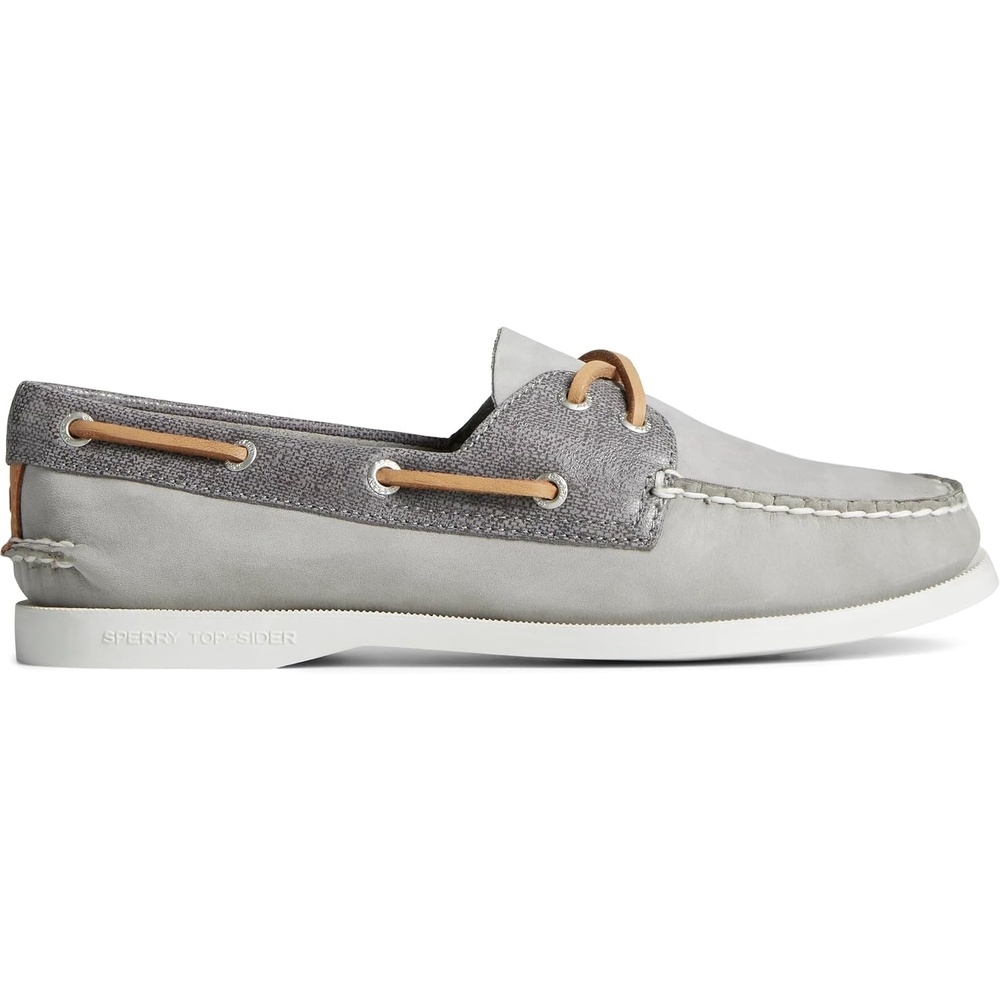 image:imageSperry Womens Authentic Original 2 Eye Leather Boat ShoeGrey Leather