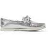 Sperry Women’s Authentic Original™ 2 Eye Leather Boat Shoe(Silver)