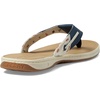 Sperry Women’s Seafish Leather Flip Flop Sandal(Navy/Tan)