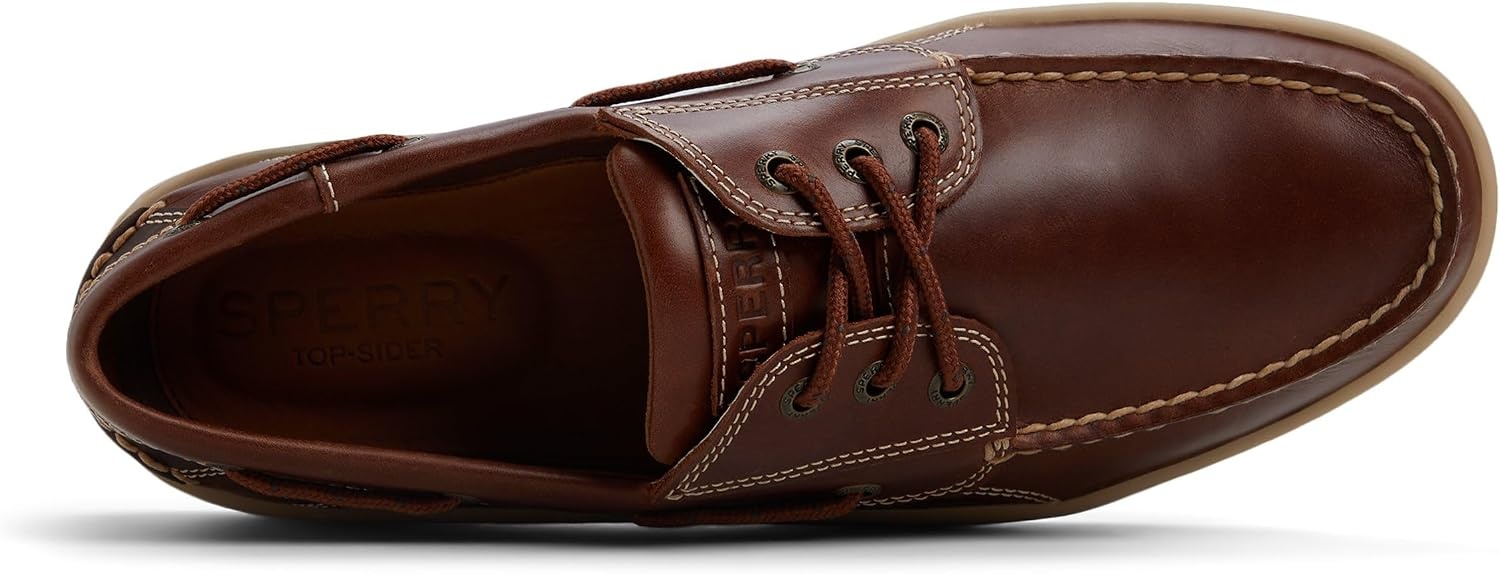 image:imageSperry Mens Billfish 3Eye Leather Boat Shoe Dark Brown 8