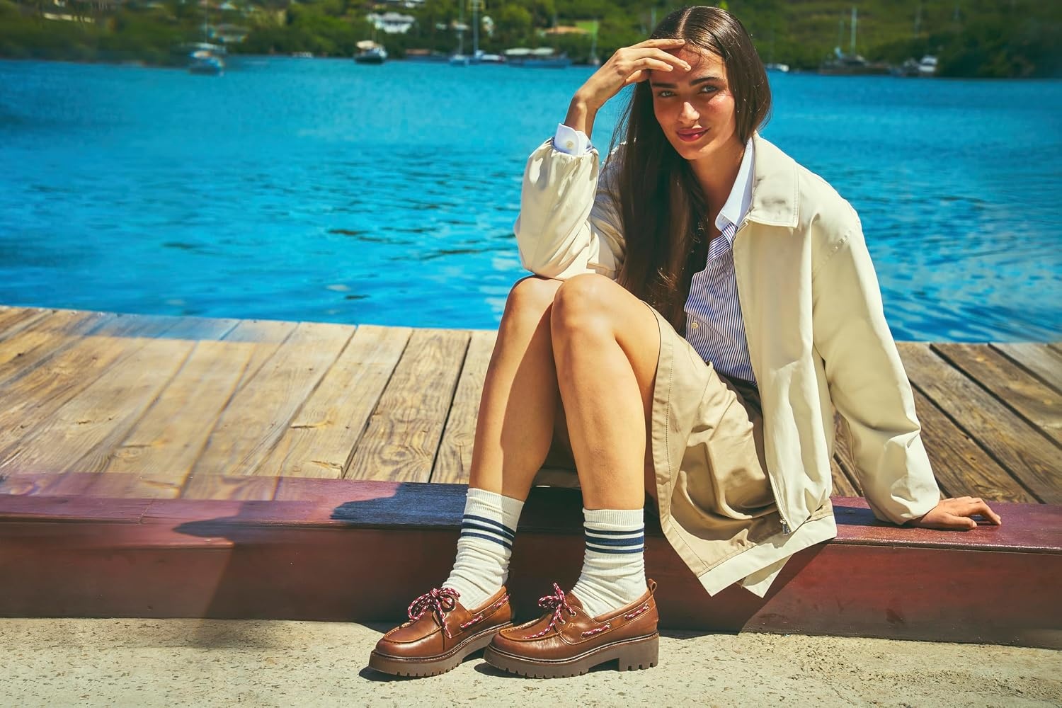 image:imageSperry Womens Authentic Original 2 Eye Leather Lug Boat ShoeBrown Leather