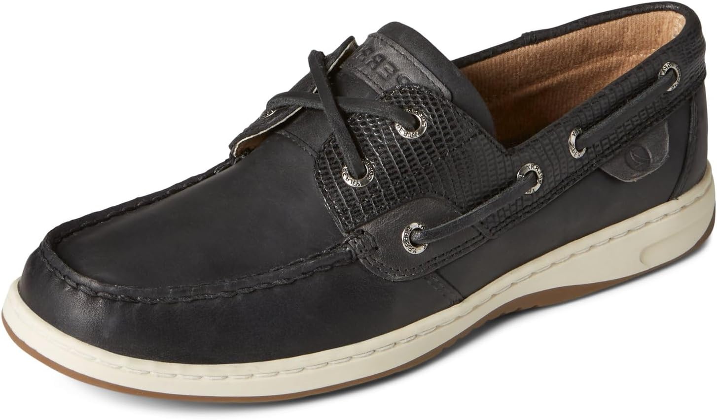 image:imageSperry Womens Bluefish Leather Boat ShoeReptile Black