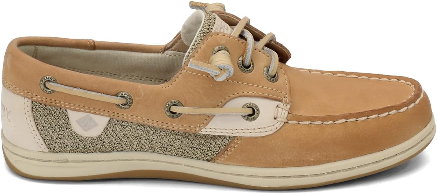 image:imageSperry Womens Songfish 3Eye Leather Boat ShoeLinen Oat