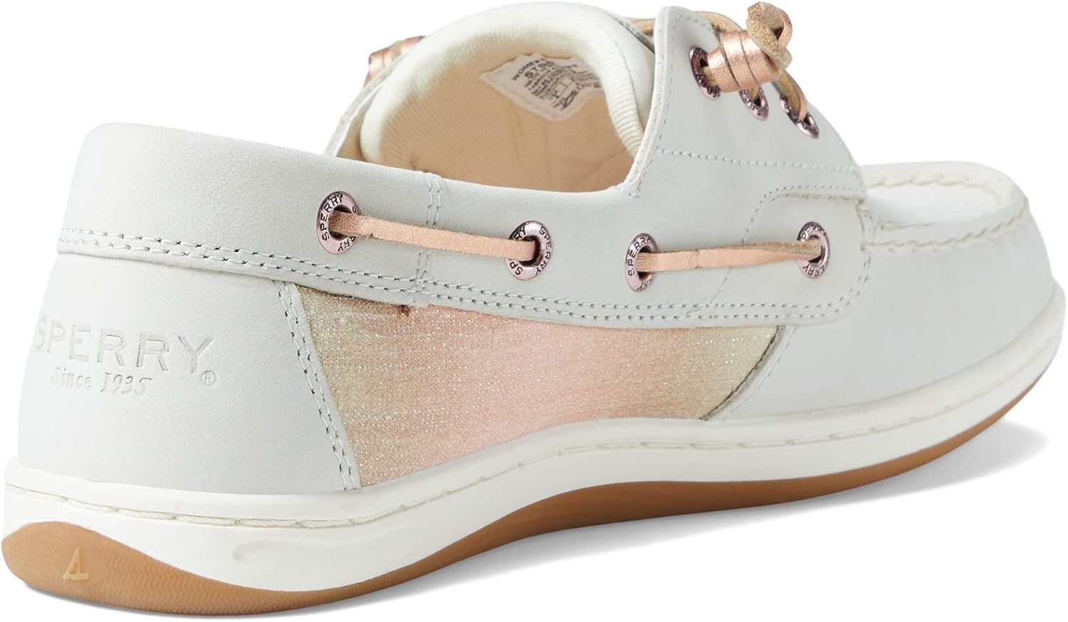 image:imageSperry Womens Songfish 3Eye Leather Boat ShoeOffwhite Shimmer