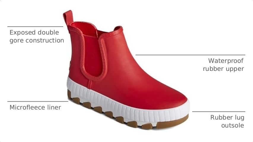 image:imageSperry Womens Torrent Chelsea Rain BootRedWhite