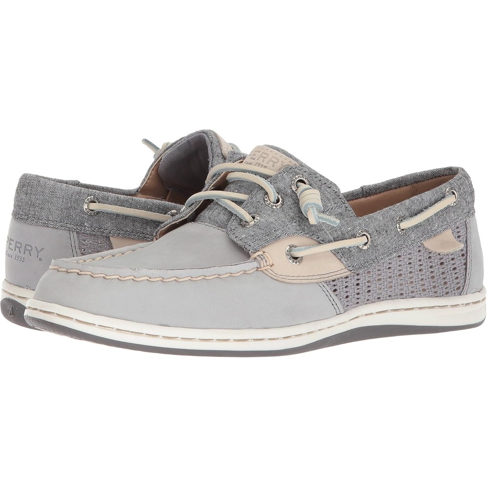 image:imageSperry Womens Songfish 3Eye Leather Boat ShoeGrey Chambray