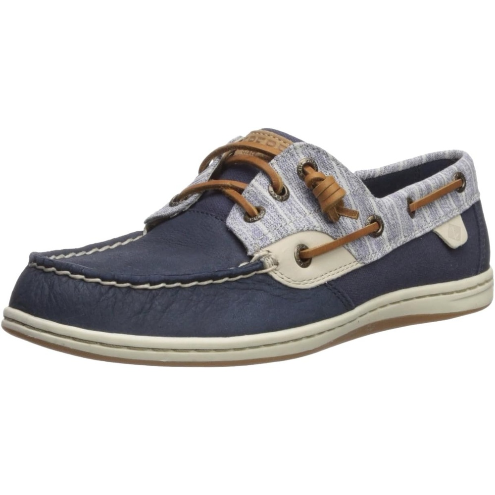 image:imageSperry Womens Songfish 3Eye Leather Boat ShoeNavy Striped