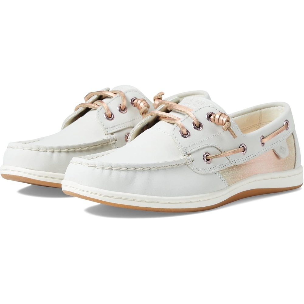 image:imageSperry Womens Songfish 3Eye Leather Boat ShoeOffwhite Shimmer