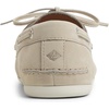 Sperry Women’s Slimboat Leather Boat Shoe(Light Grey Nubuck)