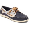 Sperry Women’s Songfish 3-Eye Leather Boat Shoe(Navy Striped)