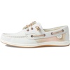 Sperry Women’s Songfish 3-Eye Leather Boat Shoe(Offwhite Shimmer)