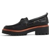 Sperry Womens Authentic Original 2 Eye Leather Lug Boat Shoe(Black)