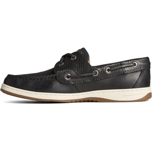 Sperry Women’s Bluefish Leather Boat Shoe(Reptile Black)