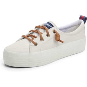 Sperry Womens Crest Vibe Platform Sneaker(Woven White)