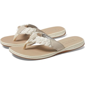 Sperry Women’s Parrotfish Braided Flip Flop Sandal(Off-white)