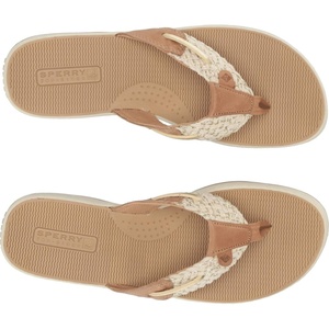 Sperry Women’s Parrotfish Braided Flip Flop Sandal(Sahara/Gold)