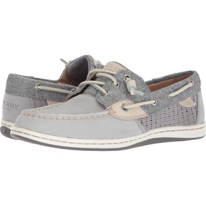 Sperry Women’s Songfish 3-Eye Leather Boat Shoe(Grey Chambray)