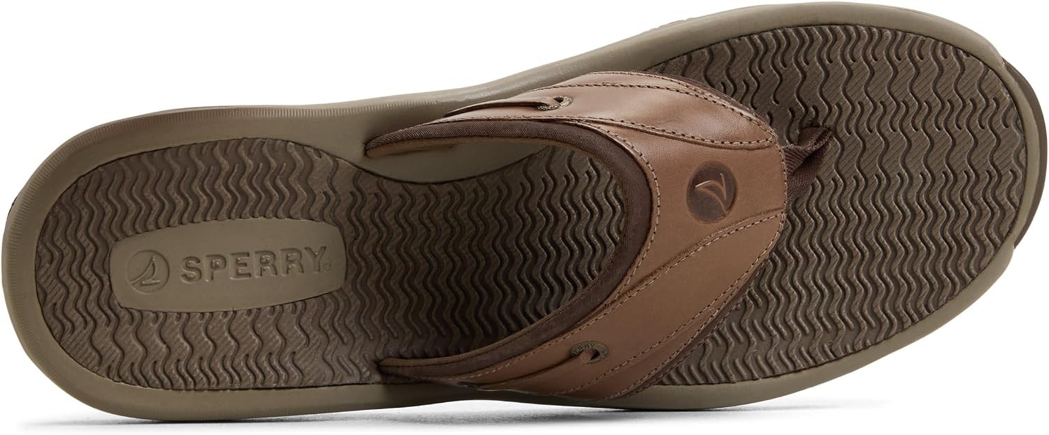 image:imageSperry Mens Outerbanks Leather Flip Flop SandalDark Brown