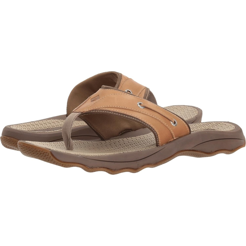image:imageSperry Mens Outerbanks Leather Flip Flop SandalTan
